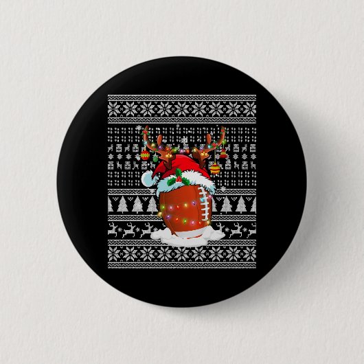 American football kerst 28 ronde button 5,7 cm (Voorkant)