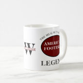 American Football Legend Monogram Jouw naam toevoe Koffiemok (Voorkant rechts)