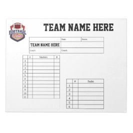 American Football Lineup Kaarten Notitieblok