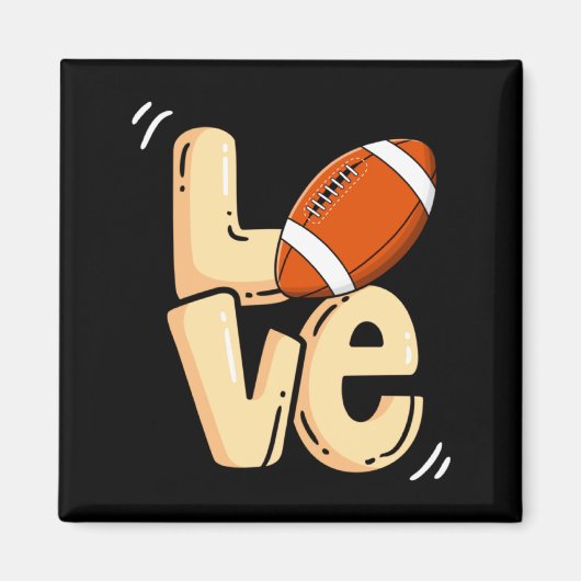 American Football Love Valentines Rugby Srts Pl _1 Magneet (Voorkant)