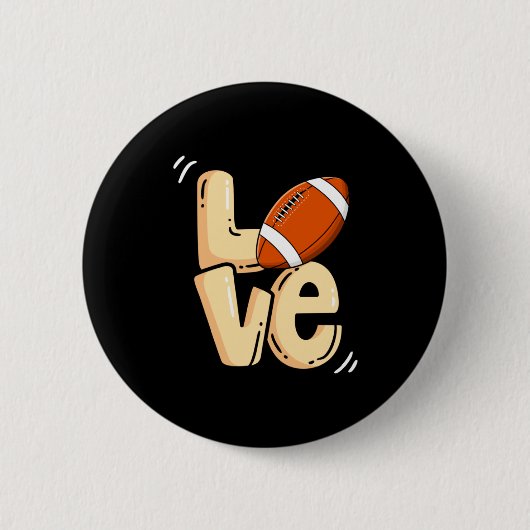 American Football Love Valentines Rugby Srts Pl _1 Ronde Button 5,7 Cm (Voorkant)