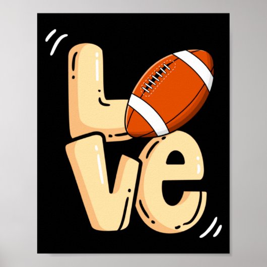 American Football Love Valentines Rugby Srts Pl  Poster (Voorkant)