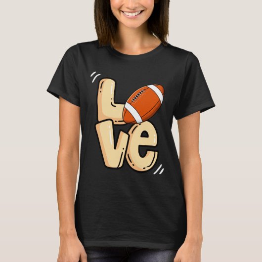 American Football Love Valentines Rugby Srts Pl  T-shirt (Voorkant)