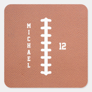 American Football Naam Verjaardagsfeestje Vierkante Sticker