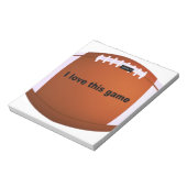 American football notitieblok (Linkerzijde)