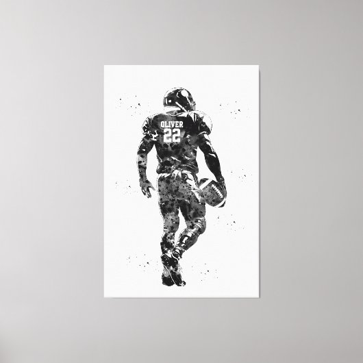 American Football Player Canvas Afdruk (Voorkant)