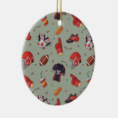 American Football Player Equipment met snacks Keramisch Ornament (Rechts)