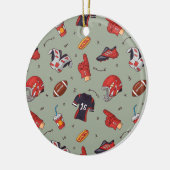 American Football Player Equipment met snacks Keramisch Ornament (Links)