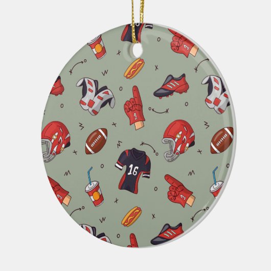 American Football Player Equipment met snacks Keramisch Ornament (Links)