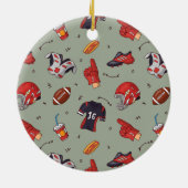 American Football Player Equipment met snacks Keramisch Ornament (Achterkant)