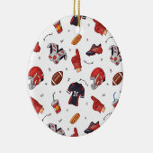 American Football Player Equipment met snacks Keramisch Ornament (Rechts)