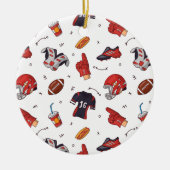American Football Player Equipment met snacks Keramisch Ornament (Voorkant)