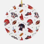 American Football Player Equipment met snacks Keramisch Ornament (Achterkant)