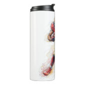 American Football Player Hardlopen met Ball Poster Thermosbeker (Gedraaid links)