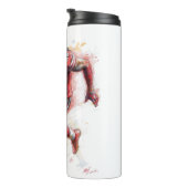 American Football Player Hardlopen met Ball Poster Thermosbeker (Geroteerd rechts)