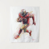 American Football Player Hardlopen met Ball Poster Wandkleed (Voorkant)