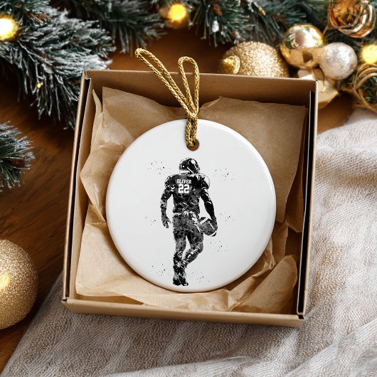 American Football Player Keramisch Ornament