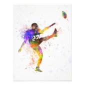 american football player man kicker kicking foto afdruk (Voorkant)