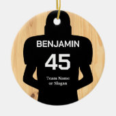 American Football Player met Name & Number 2022 Keramisch Ornament (Voorkant)
