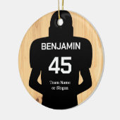 American Football Player met Name & Number 2022 Keramisch Ornament (Links)