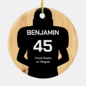 American Football Player met Name & Number 2022 Keramisch Ornament (Achterkant)
