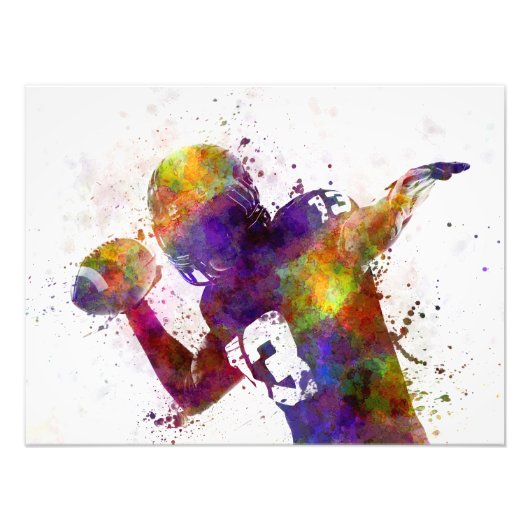 american football player quarterback passing foto afdruk (Voorkant)