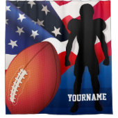 American Football Player Silhouette met Amerikaans Douchegordijn (Voorkant)