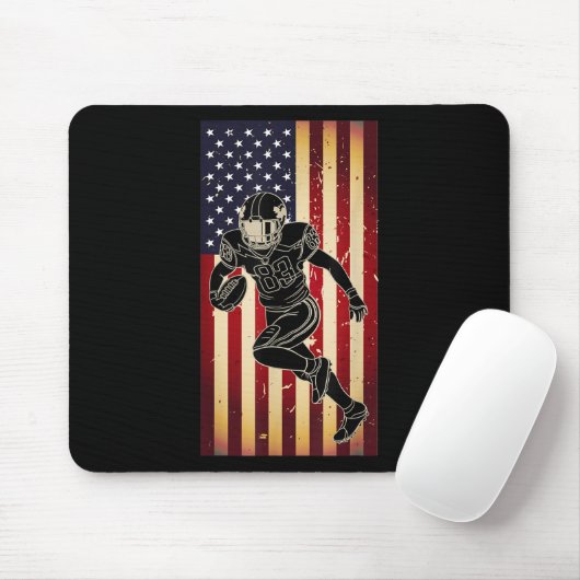American Football Player Usa Flag Pride Football P Muismat (Met muis)