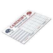American Football Reward Chart gepersonaliseerd Notitieblok (Schuin)