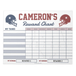 American Football Reward Chart gepersonaliseerd Notitieblok
