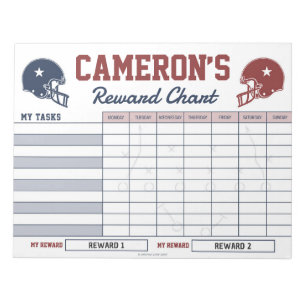 American Football Reward Chart gepersonaliseerd Notitieblok
