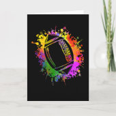 American Football Rugby Watercolor Splashes Kaart (Voorkant)