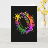 American Football Rugby Watercolor Splashes Kaart (Gele Bloem)