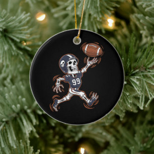 American Football Skelet Halloween Football  Keramisch Ornament