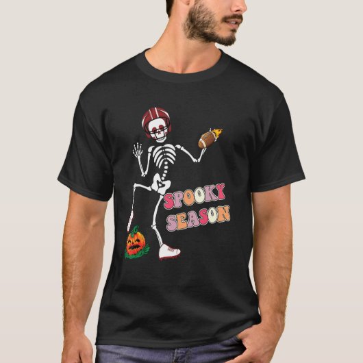 American Football Skeleton Halloween T-shirt (Voorkant)