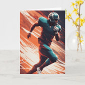 American Football Speler Sport Vaderdag Kaart (Gele Bloem)