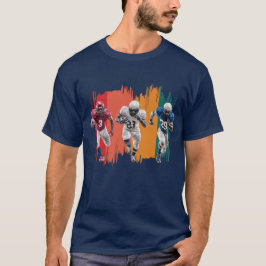 American Football Spelers Rennende Sporten Ontwerp T-shirt
