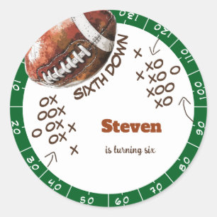 American football sport bal kinderen verjaardag ronde sticker