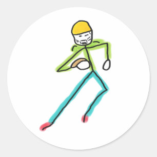 American Football Stickman Ronde Sticker