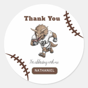 American Football Triceratops dinosaurus verjaarda Ronde Sticker