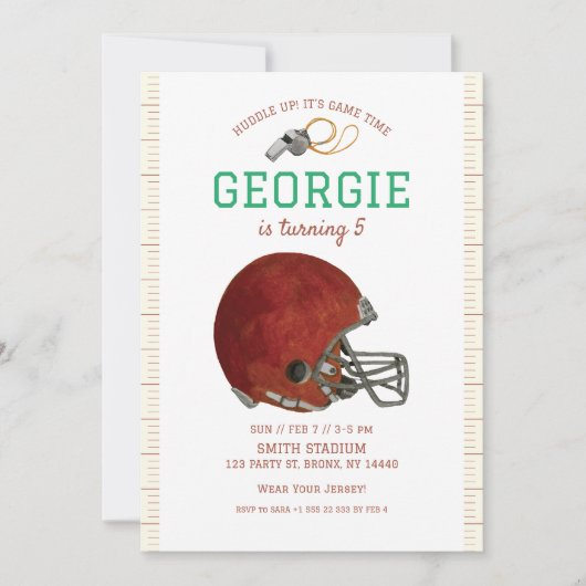 American Football Uitnodiging | Football Helm (Voorkant)