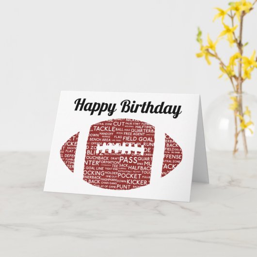 American Football Verjaardagskaart Kaart (Gele Bloem)