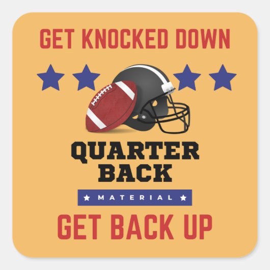 American Football Vierkante Sticker (Voorkant)