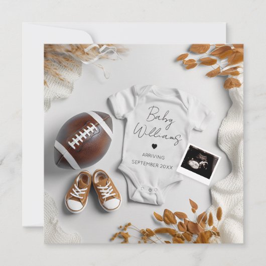 American Football zwangerschapsaankondiging Kaart (Voorkant)