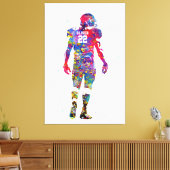 American Footballspeler Canvas Afdruk (Insitu (Woonkamer))