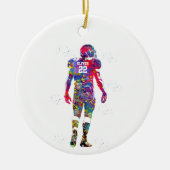 American Footballspeler Keramisch Ornament (Voorkant)