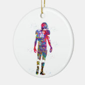 American Footballspeler Keramisch Ornament (Links)