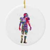American Footballspeler Keramisch Ornament (Achterkant)