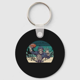 American Footll Retro  Halloween Skelet Sleutelhanger