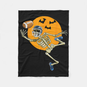 American Footll Skelet Halloween Mannen Boys Voetb Fleece Deken
